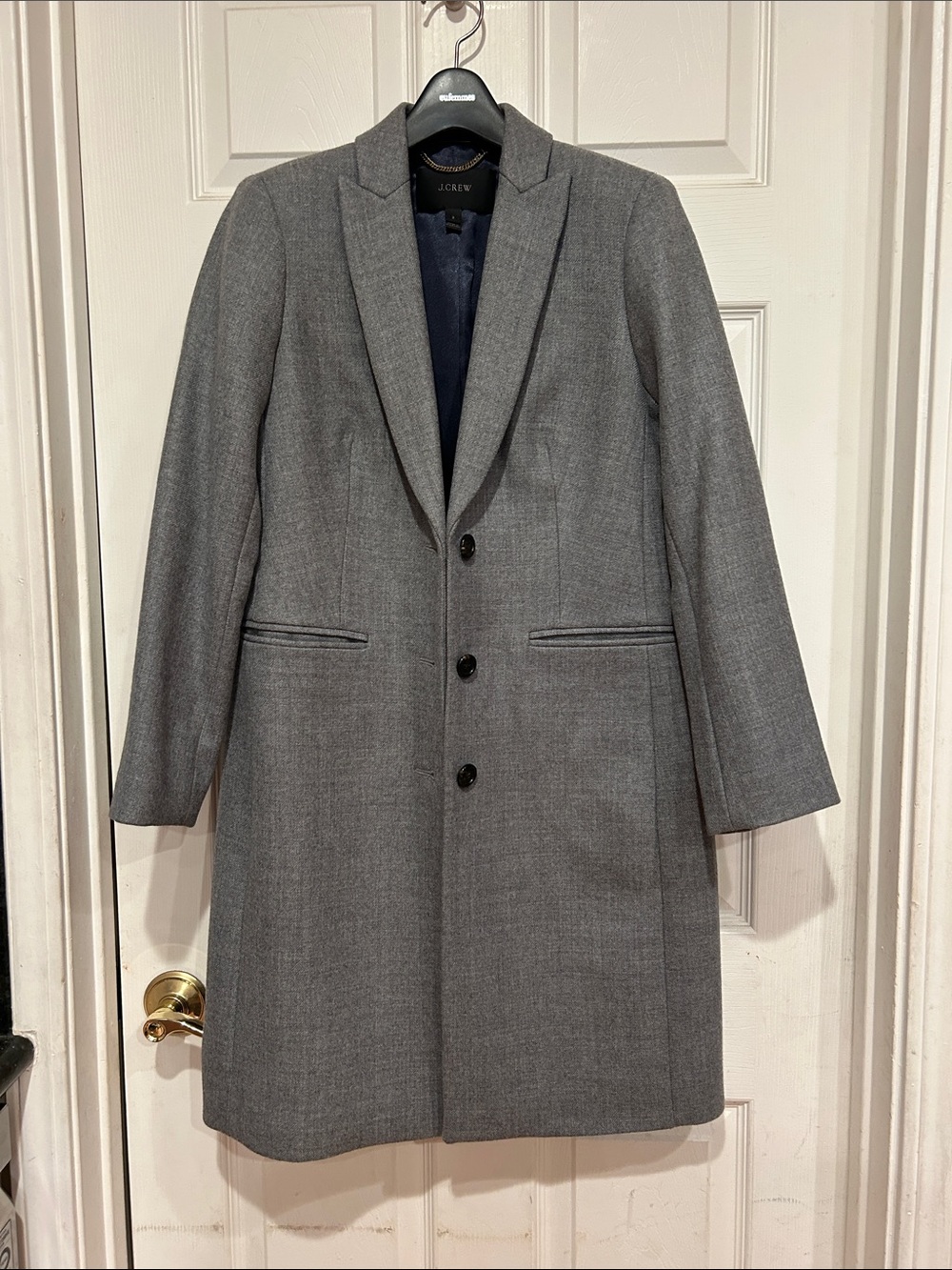 J. Crew Women’s Gray Single-Breasted Wool-Blend Pea Coat